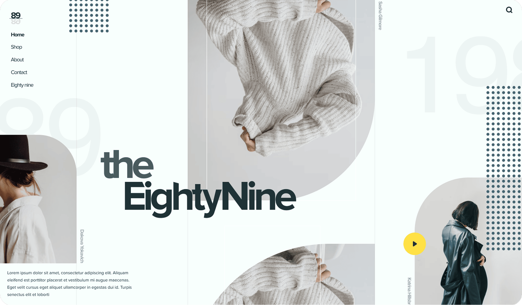The EightyNine brand and visual identity design concept