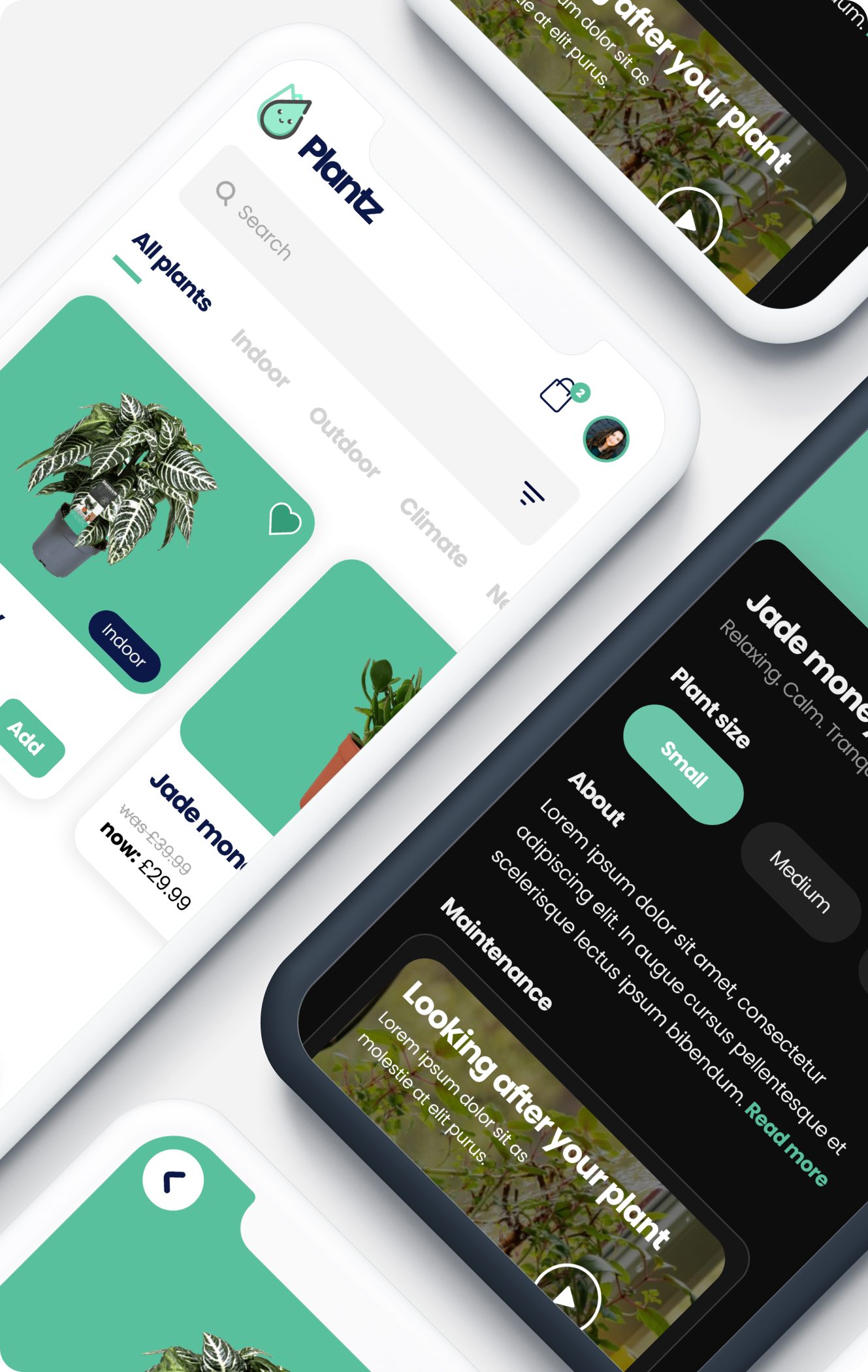 Plantz app — plant care mobile app design concept