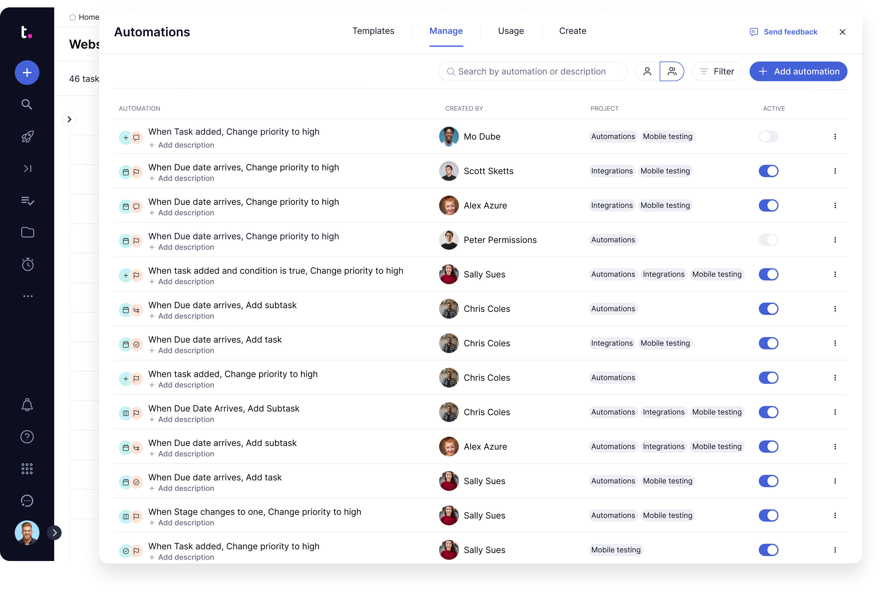 After — the redesigned table layout