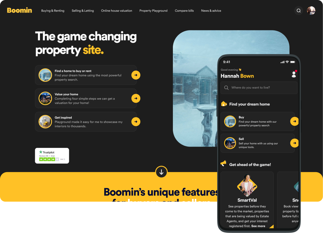 Boomin design system Mosaic — component library overview in Figma